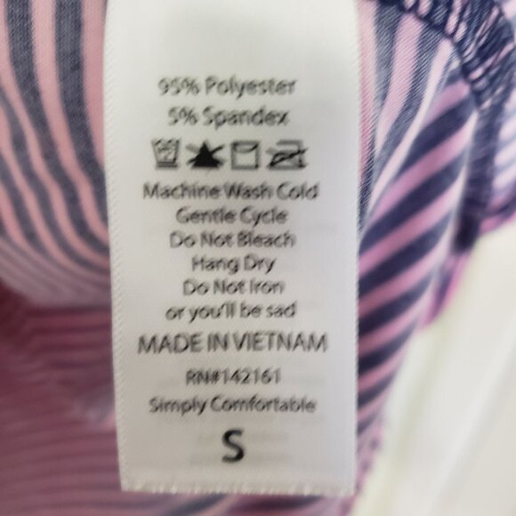 LuLaRoe Irma T Tunic Dolman Sleeve Shirt Size Small Purple Stripe - Picture 5 of 5